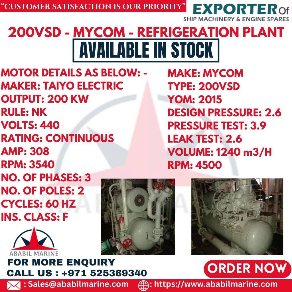 200VSD - MYCOM - REFRIGERATION PLANT Ababil Marine