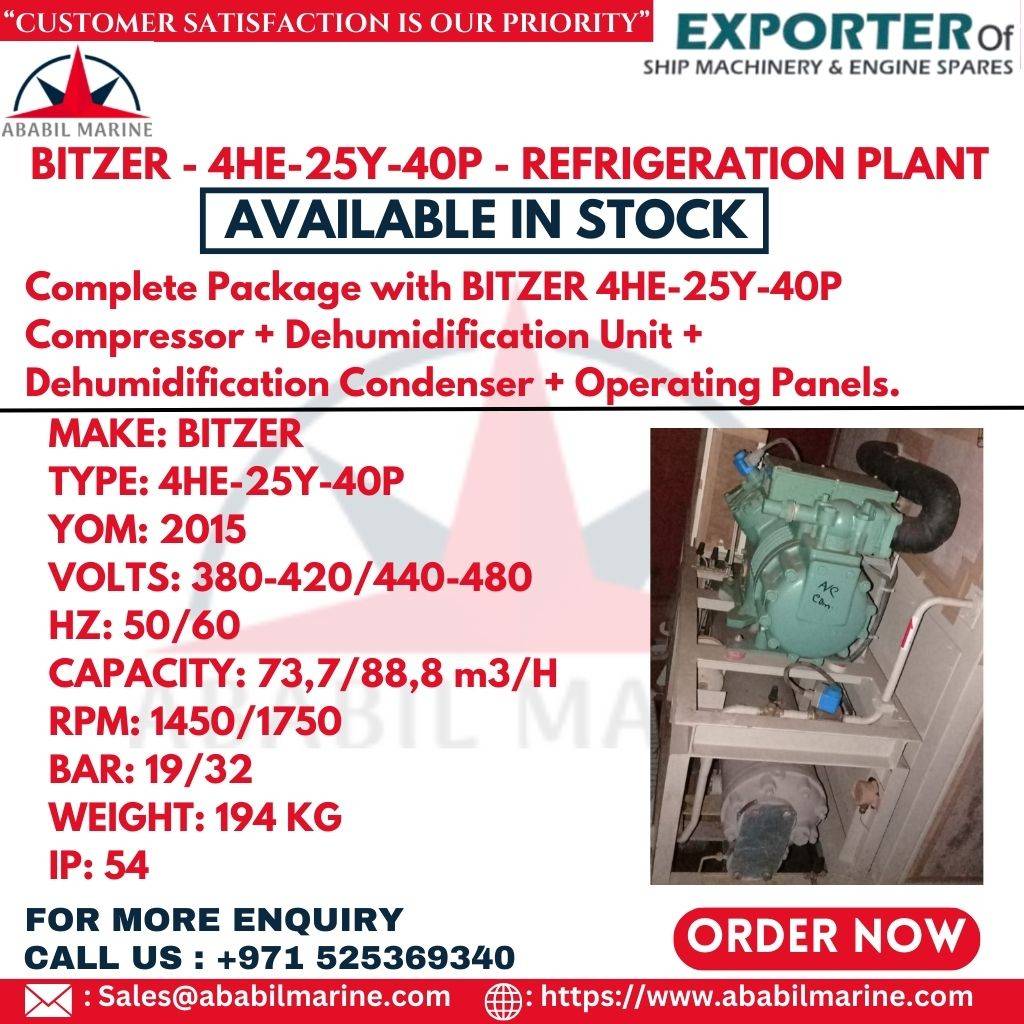 BITZER - 4HE-25Y-40P - REFRIGERATION PLANT Ababil Marine