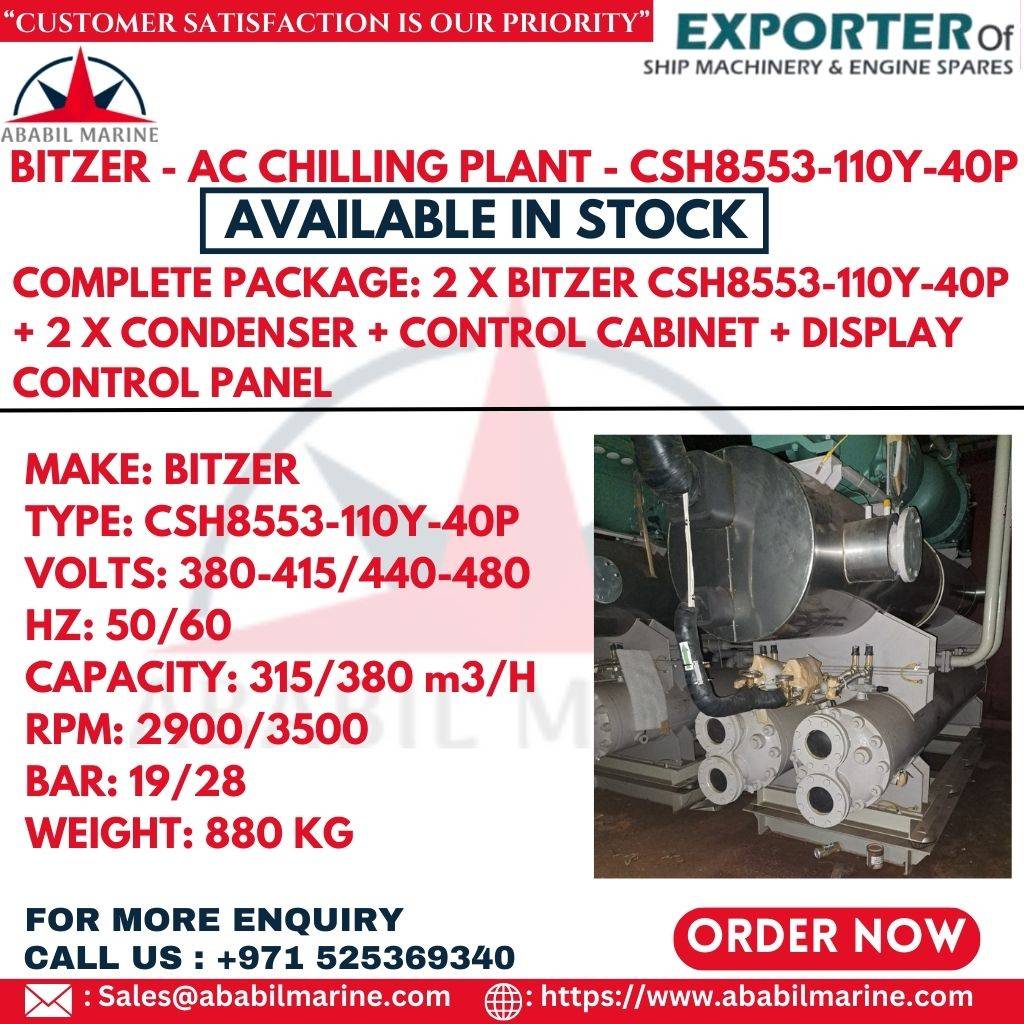BITZER - AC CHILLING PLANT - CSH8553-110Y-40P Ababil Marine