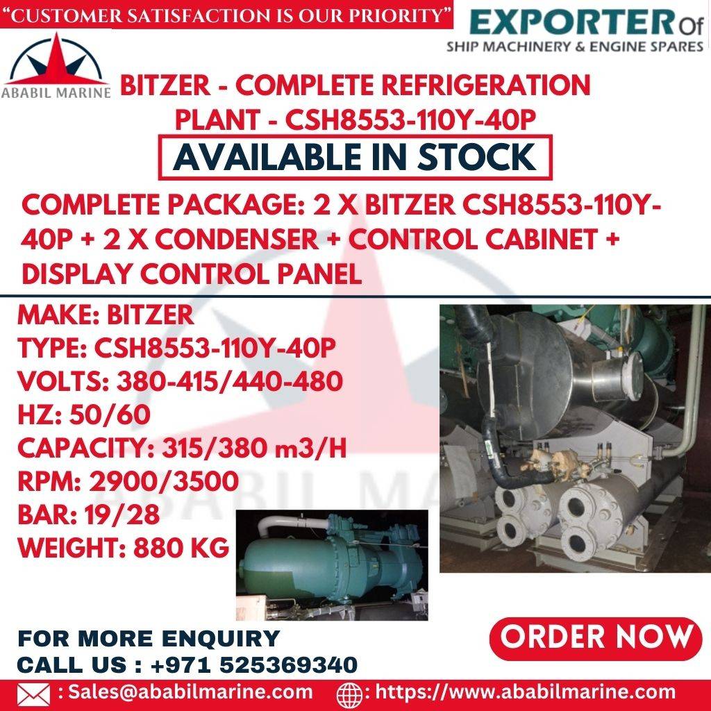 BITZER - COMPLETE REFRIGERATION PLANT - CSH8553-110Y-40P Ababil Marine