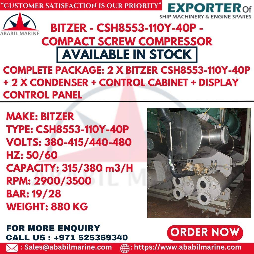 BITZER - CSH8553-110Y-40P - COMPACT SCREW COMPRESSOR Ababil Marine