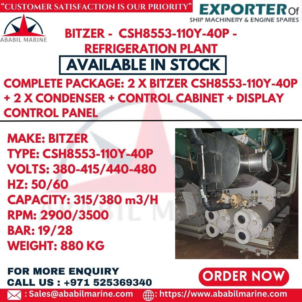 BITZER - CSH8553-110Y-40P - REFRIGERATION PLANT Ababil Marine