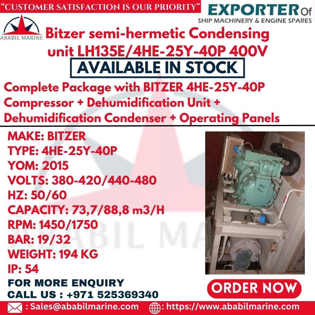 Bitzer semi-hermetic Condensing unit LH135E/4HE-25Y-40P 400V Ababil Marine