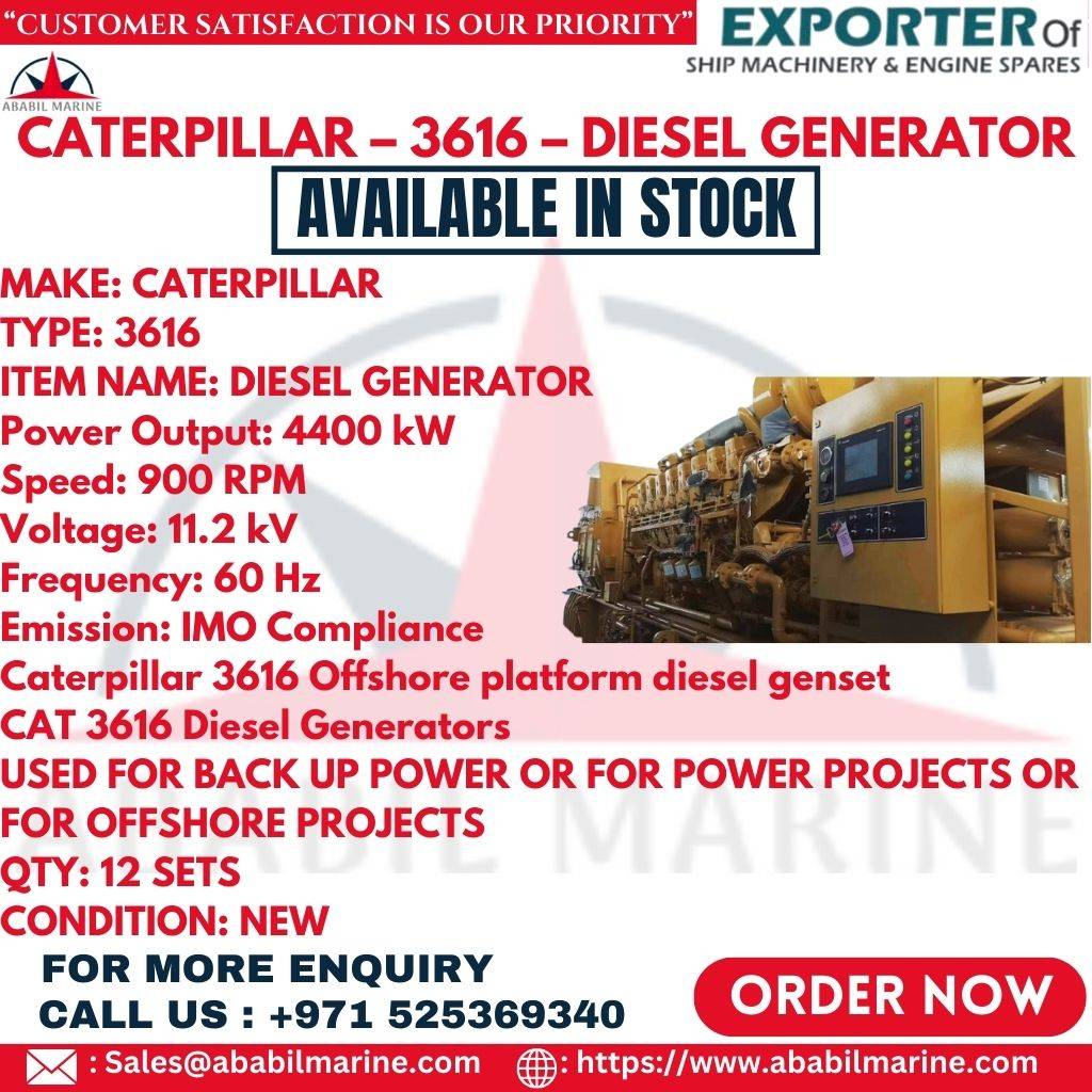 CATERPILLAR – 3616 – DIESEL GENERATOR Ababil Marine