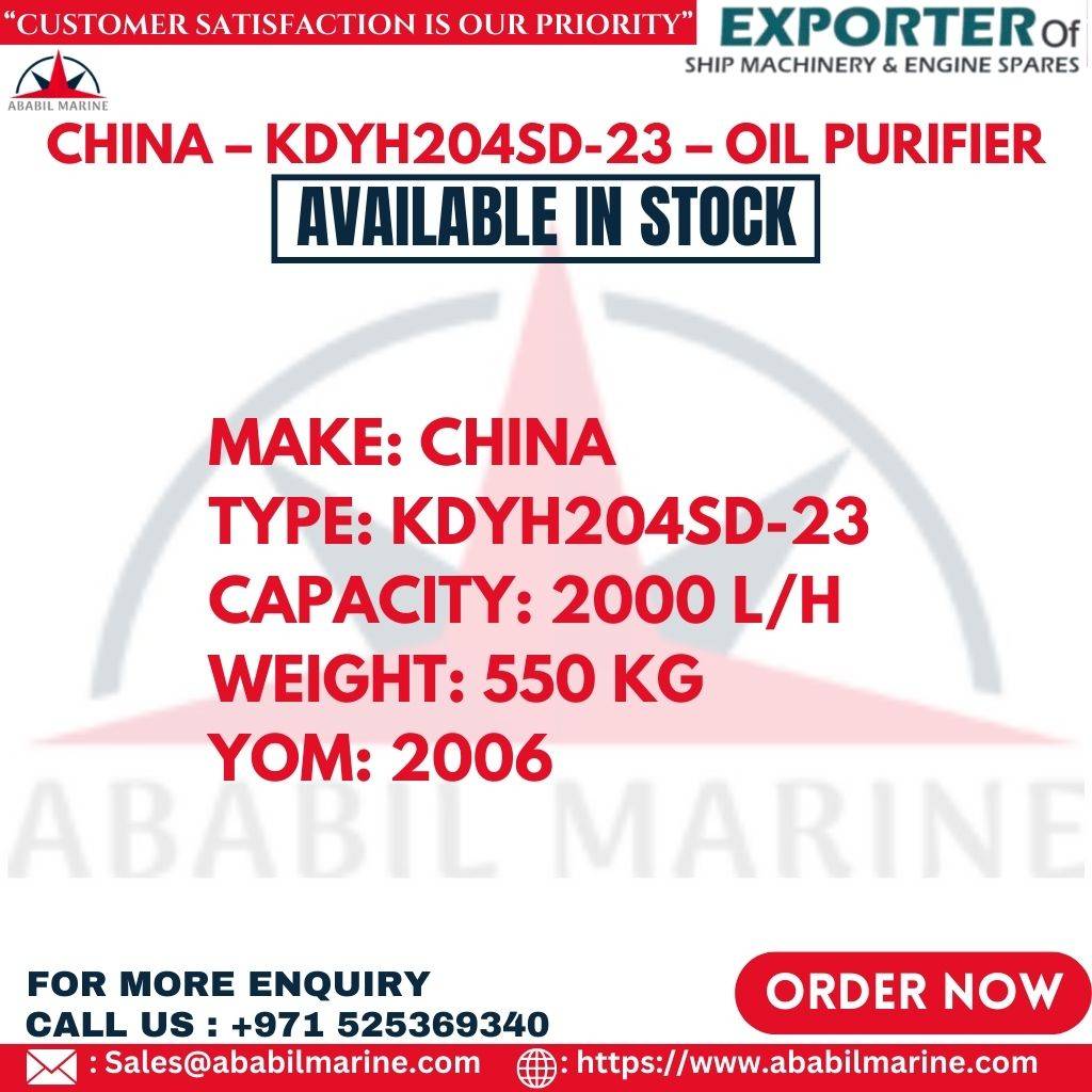 CHINA – KDYH204SD-23 – OIL PURIFIER Ababil Marine