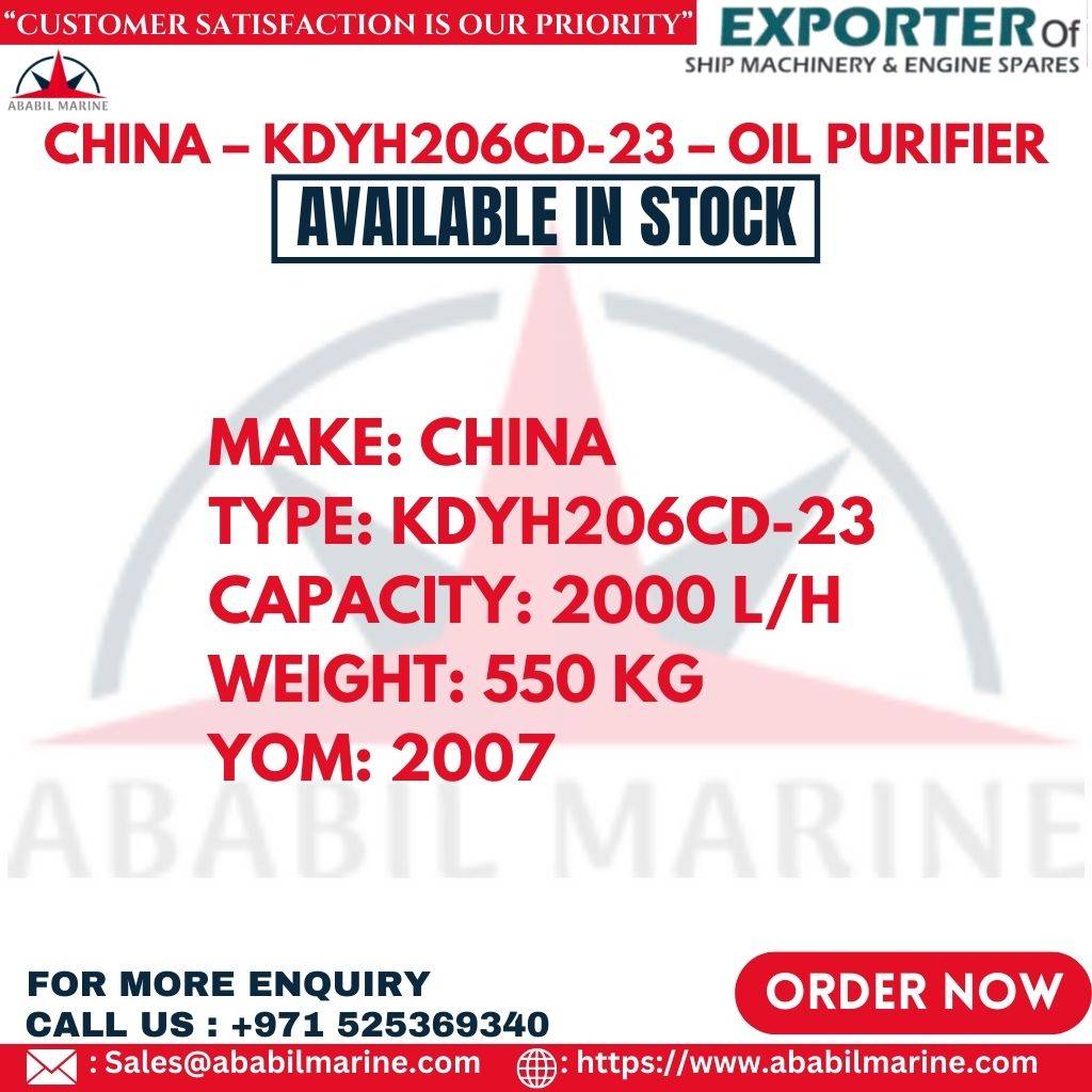 CHINA – KDYH206CD-23 – OIL PURIFIER Ababil Marine