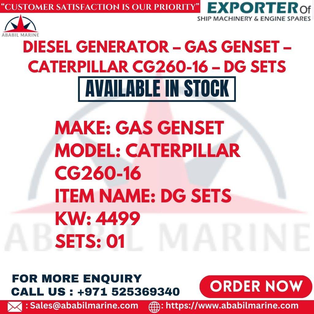 DIESEL GENERATOR – GAS GENSET – CATERPILLAR CG260-16 – DG SETS Ababil Marine