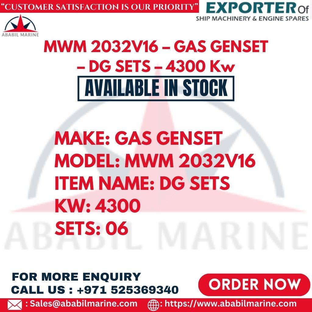DIESEL GENERATOR – GAS GENSET – MWM 2032V16 – DG SETS Ababil Marine