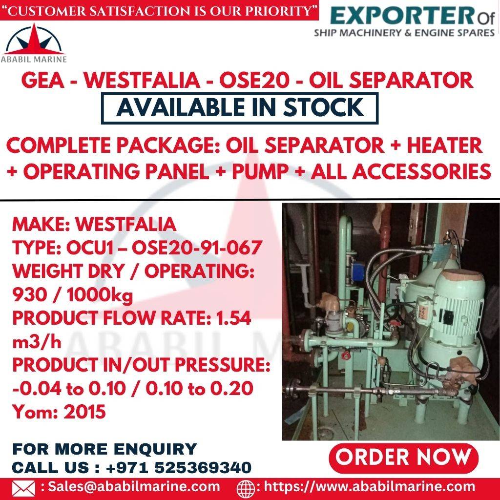 GEA - WESTFALIA - OSE20 - OIL SEPARATOR  Ababil Marine