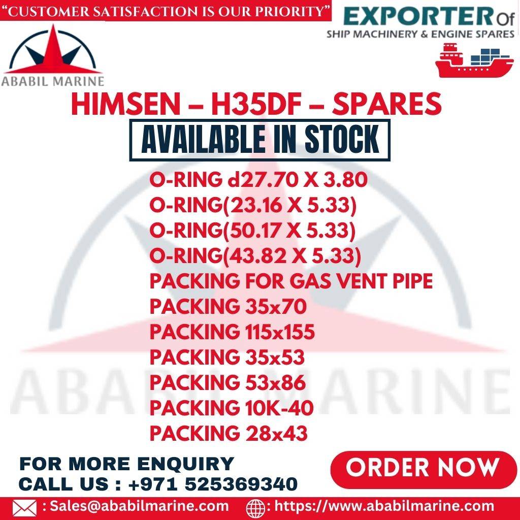 HIMSEN – H35DF – SPARES – O-RING(23.16 X 5.33)– LDFV53000-123 Ababil Marine