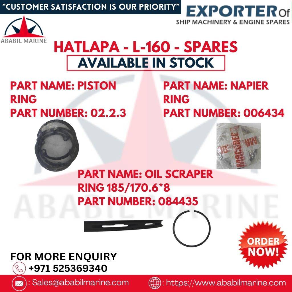 L-160 - HATLAPA - OIL SCRAPER RING 185/170.6*8 - 084435 - SPARES Ababil Marine