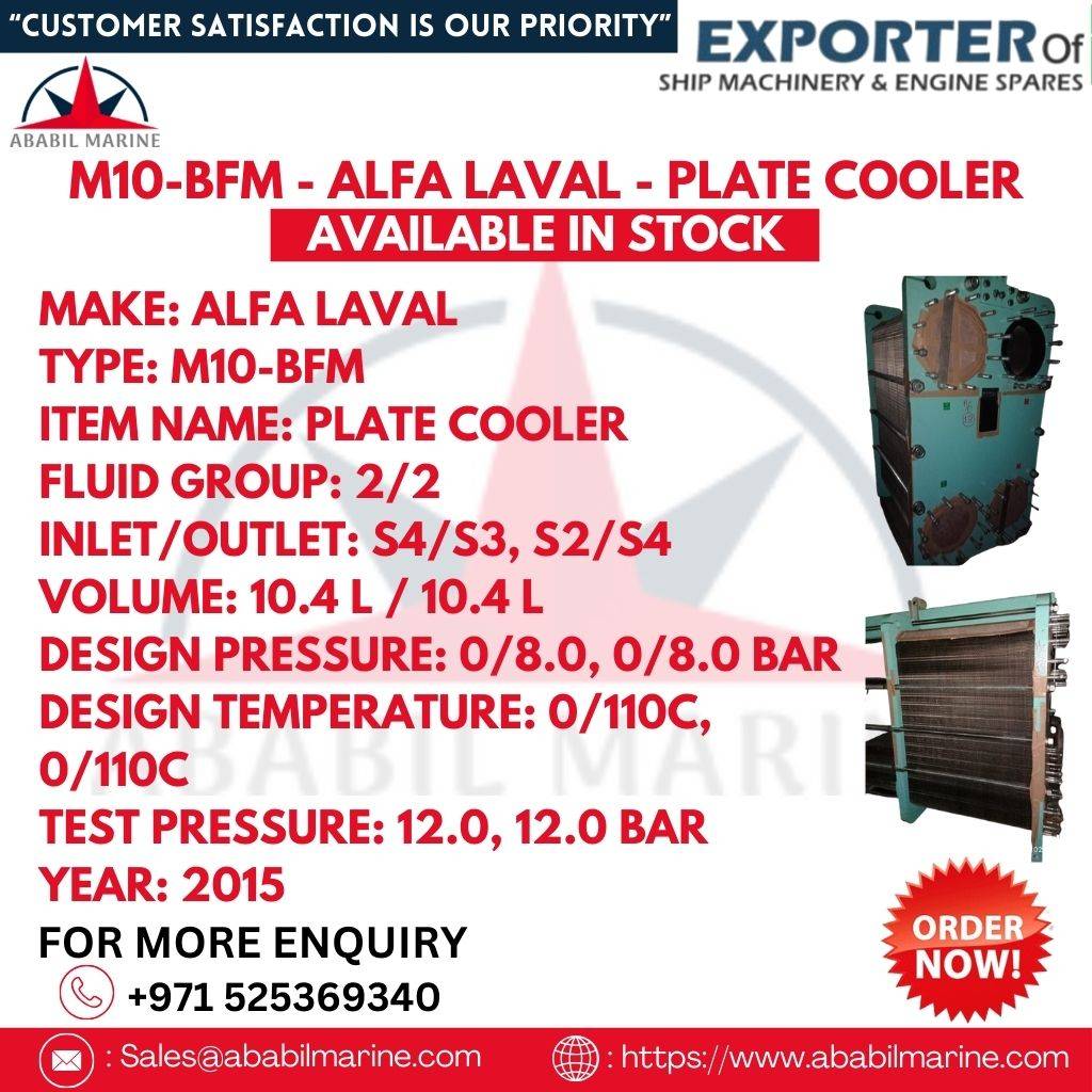 M10-BFM - ALFA LAVAL - PLATE COOLER Ababil Marine