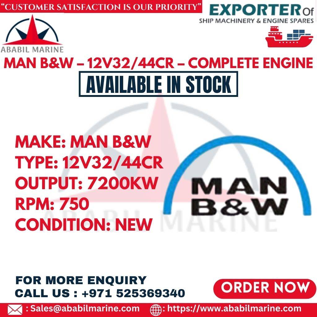 MAN B&W – 12V32/44CR – COMPLETE ENGINE Ababil Marine
