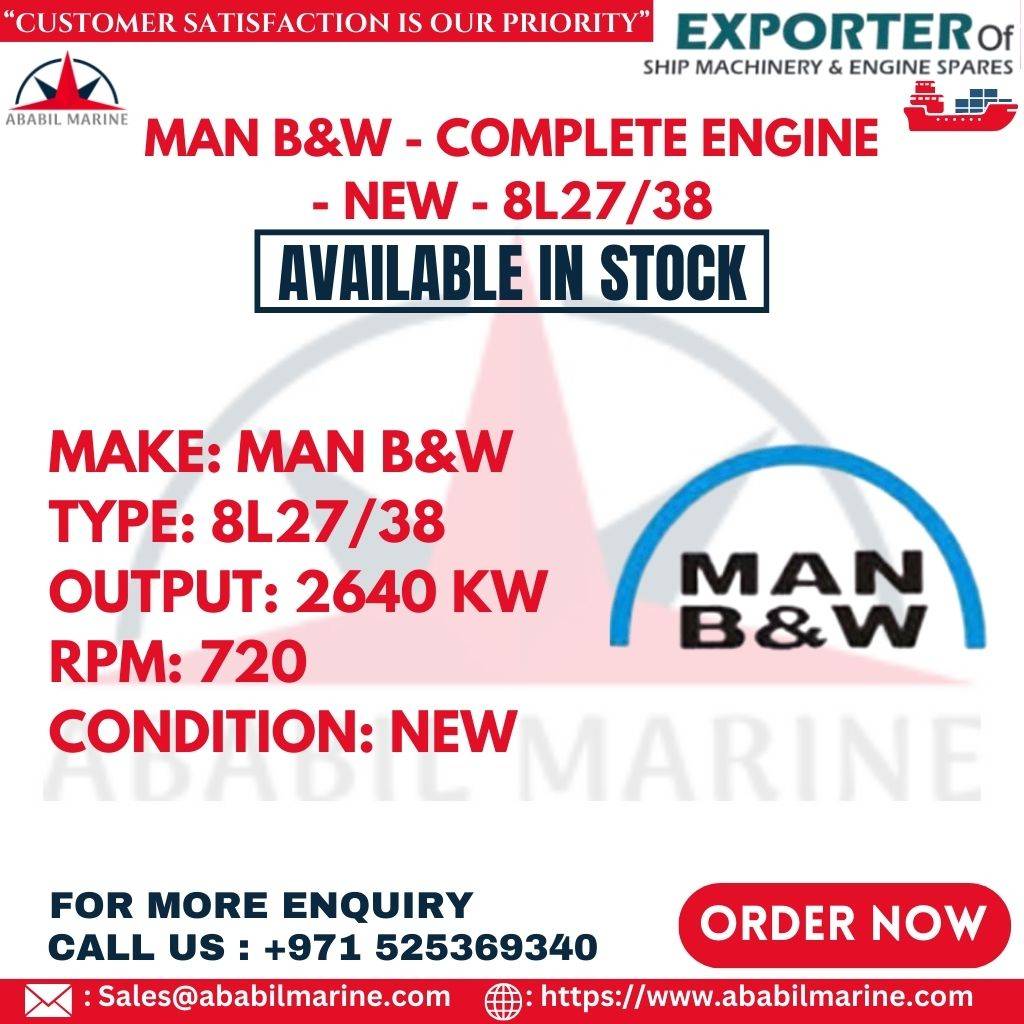 MAN B&W - COMPLETE ENGINE - NEW - 8L27/38 Ababil Marine