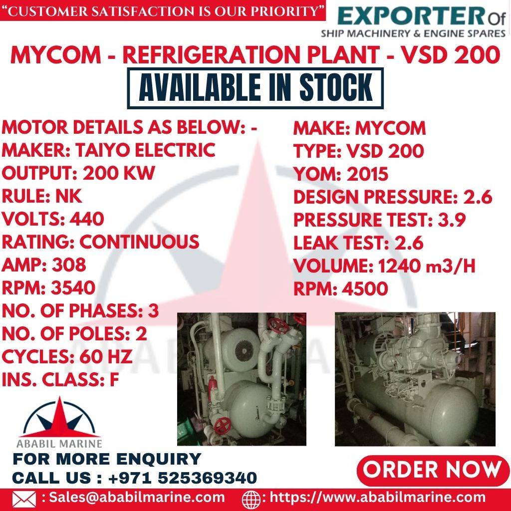 MYCOM - REFRIGERATION PLANT - VSD 200 Ababil Marine