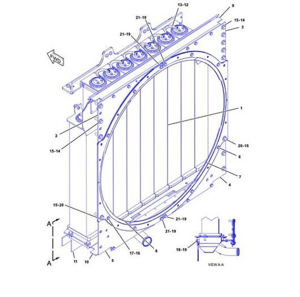 Radiator Assembly for Caterpillar D8R II / D8R Track-Type Tractor Ababil Marine