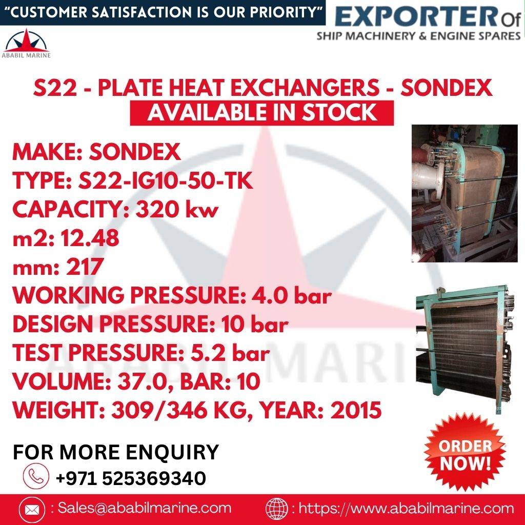 S22 - PLATE HEAT EXCHANGERS - SONDEX Ababil Marine