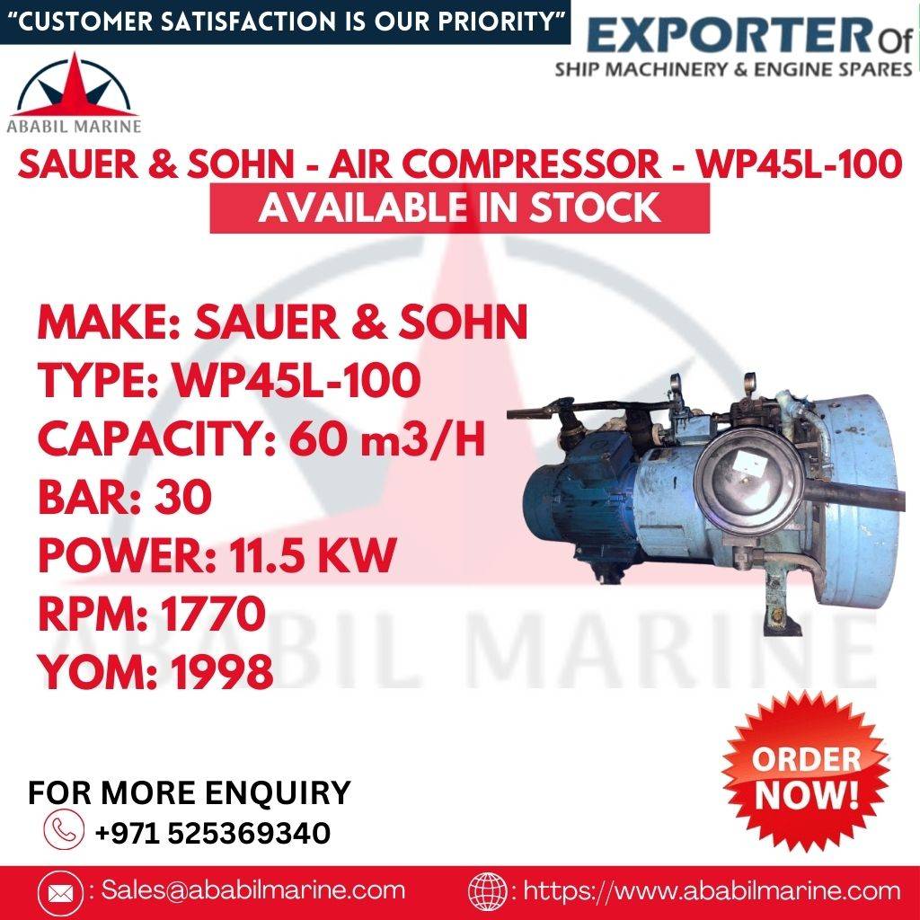 SAUER & SOHN - AIR COMPRESSOR - WP45L-100 Ababil Marine