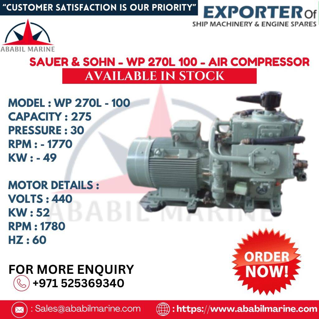 WP270L-100 - SAUER & SOHN - AIR COMPRESSOR . Ababil Marine