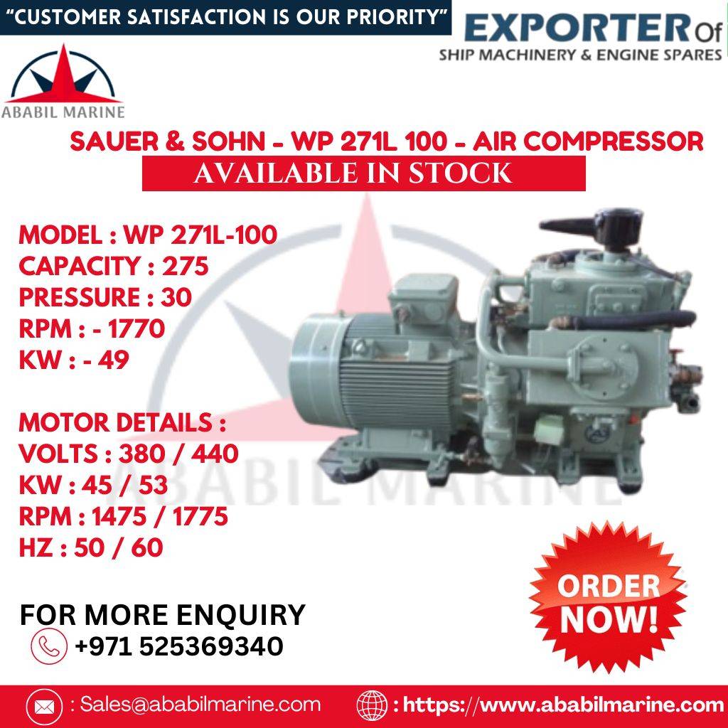 WP 271L - 100 - SAUER & SOHN - AIR COMPRESSOR . Ababil Marine