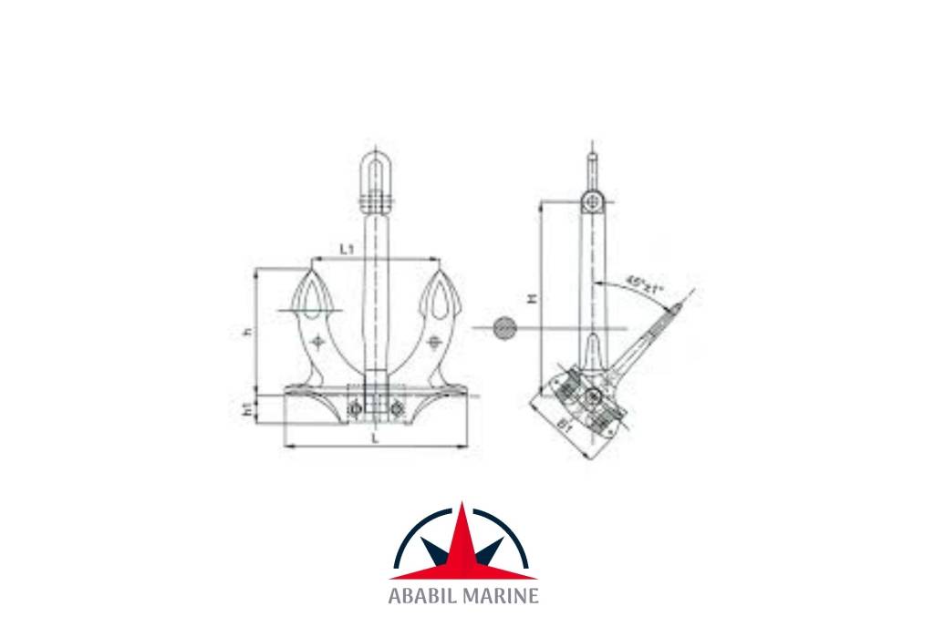 STOCKLESS - AC-14 - ANCHORS - 2200  KGS Ababil Marine