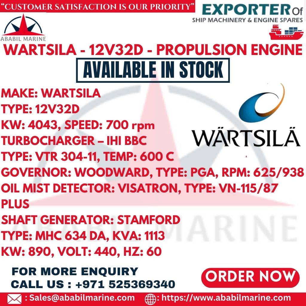 WARTSILA - 12V32D - PROPULSION ENGINE Ababil Marine