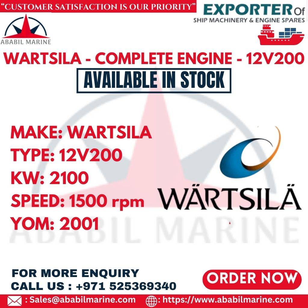WARTSILA - COMPLETE ENGINE - 12V200 Ababil Marine