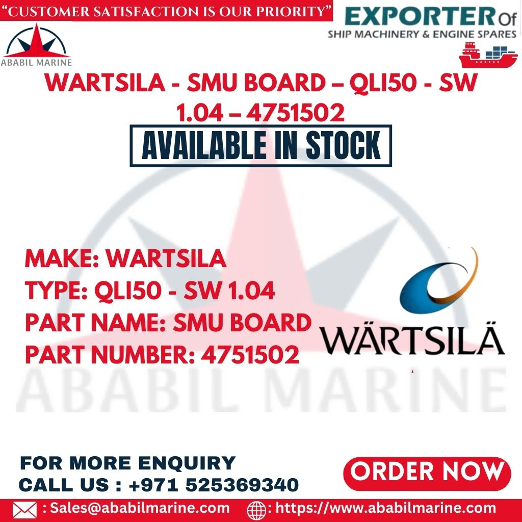 WARTSILA - SMU BOARD - QLI50 - SW 1.04 - 4751502 Ababil Marine