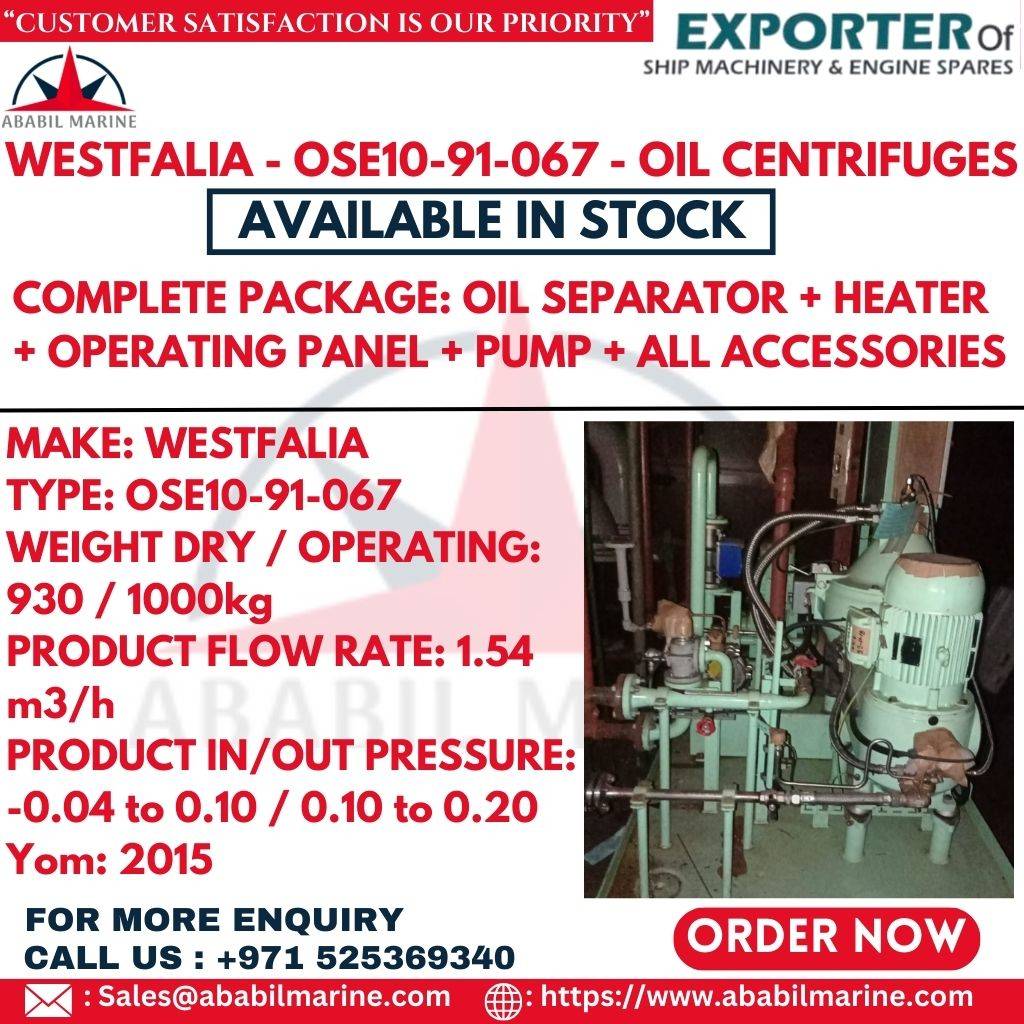 WESTFALIA - OSE10-91-067 - OIL CENTRIFUGES Ababil Marine