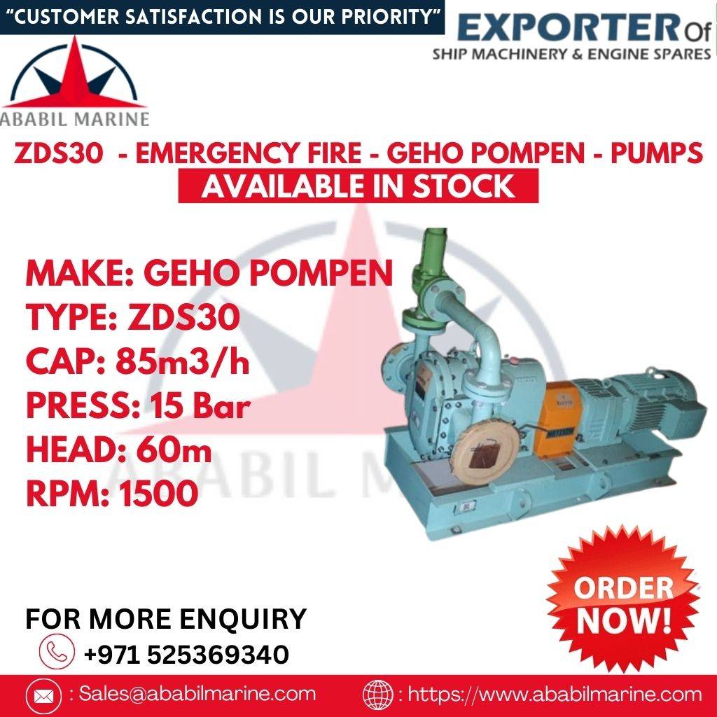 ZDS30  - EMERGENCY FIRE - GEHO POMPEN - PUMPS Ababil Marine