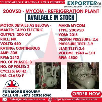 200VSD - MYCOM - REFRIGERATION PLANT