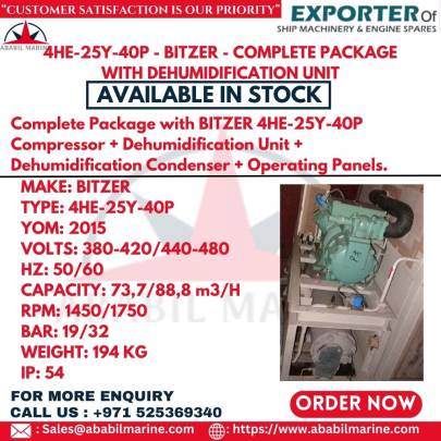 4HE-25Y-40P - BITZER - COMPLETE PACKAGE WITH DEHUMIDIFICATION UNIT