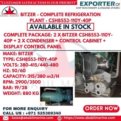 BITZER - COMPLETE REFRIGERATION PLANT - CSH8553-110Y-40P