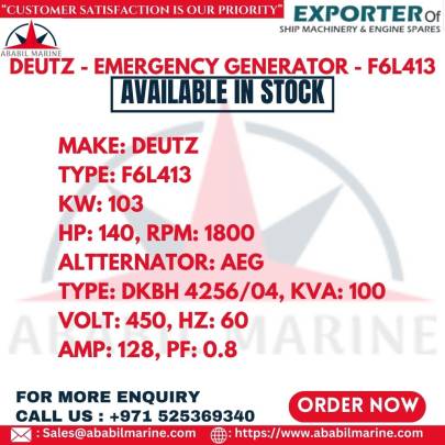 DEUTZ - EMERGENCY GENERATOR - F6L413