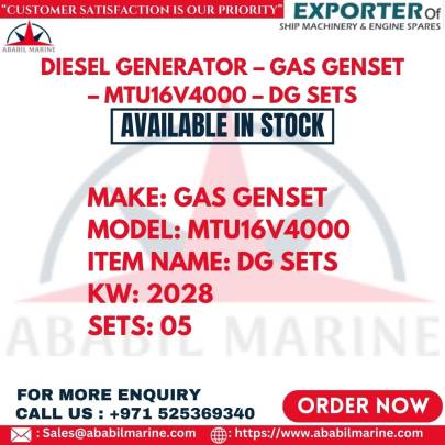 DIESEL GENERATOR – GAS GENSET – MTU16V4000 – DG SETS