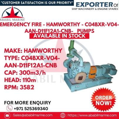 EMERGENCY FIRE - HAMWORTHY - C04BXR-V04-AAN-D11F12A1-CNB- COMPLETE RECONDITION PUMPS