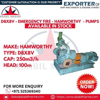EMERGENCY FIRE - HAMWORTHY- D8X8V  - COMPLETE RECONDITION PUMPS