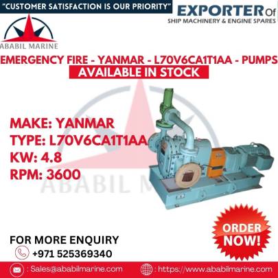 EMERGENCY FIRE - YANMAR - L70V6CA1T1AA - COMPLETE RECONDITION PUMPS