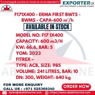 F171X400 - ERMA FIRST BWTS - BWMS - CAPA-600 m³/h
