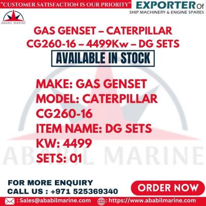 GAS GENSET – CATERPILLAR CG260-16 – 4499Kw – DG SETS