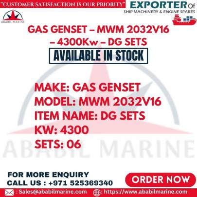 GAS GENSET – MWM 2032V16 – 4300Kw – DG SETS