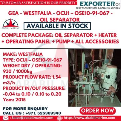 GEA - WESTFALIA - OCU1 – OSE10-91-067 - OIL SEPARATOR 