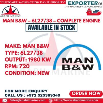 MAN B&W – 6L27/38 – COMPLETE ENGINE