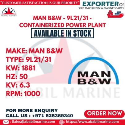 MAN B&W - 9L21/31 - CONTAINERIZED POWER PLANT