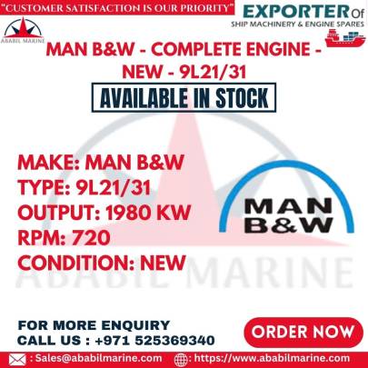 MAN B&W - COMPLETE ENGINE - NEW - 9L21/31
