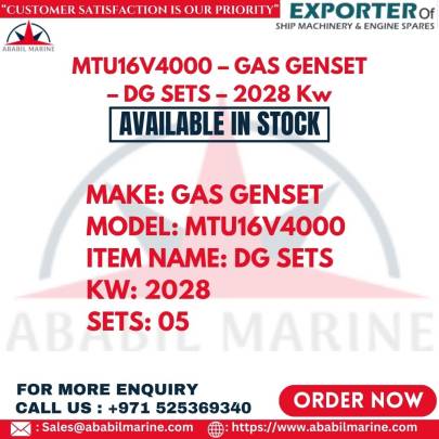 MTU16V4000 – GAS GENSET – DG SETS – 2028 Kw