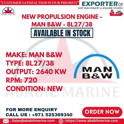NEW PROPULSION ENGINE - MAN B&W - 8L27/38