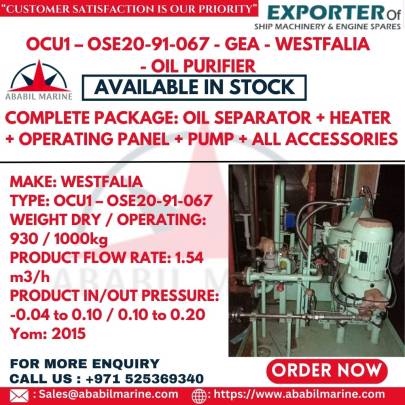 OCU1 – OSE20-91-067 - GEA - WESTFALIA - OIL PURIFIER