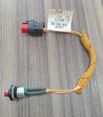 Stop button switch with sealed tube, used on refueling pump panel.