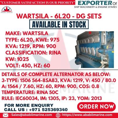 WARTSILA - 6L20 - DG SETS